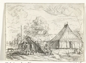 Soldater nær et telt